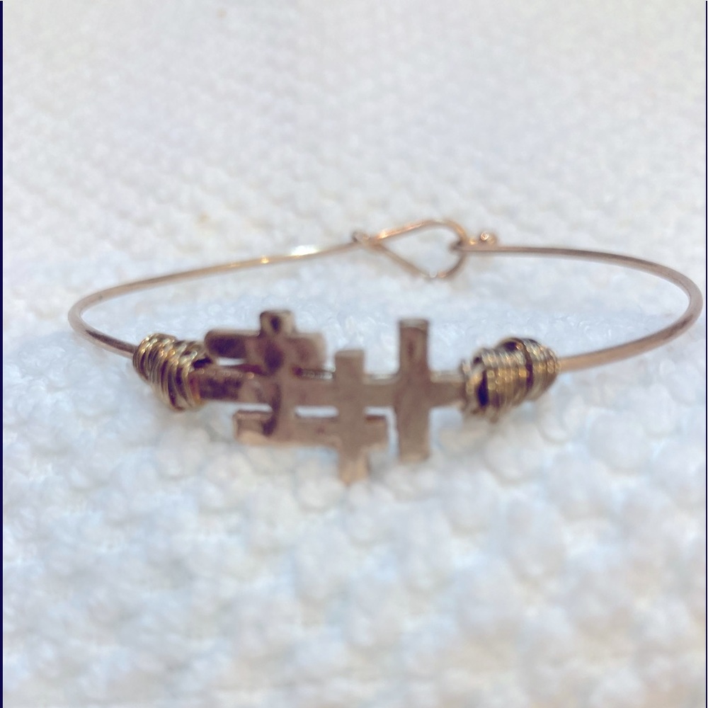 Goldtone Triple Cross Bracelet